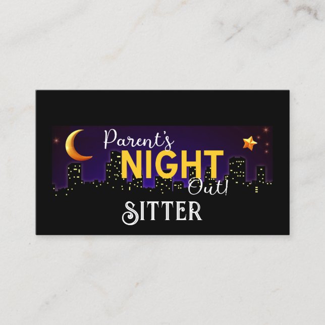 Cartão De Visita Sitter Noite-Pai (Frente)