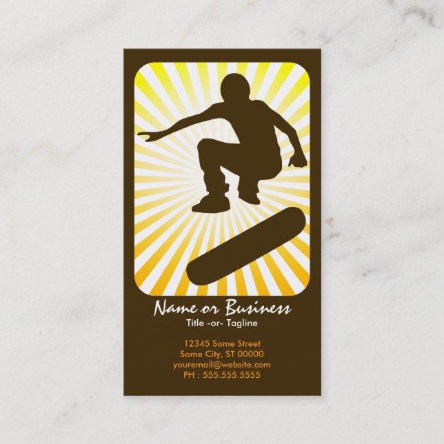 Cartão De Visita skate: raios retros: (Frente)