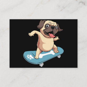 Cartão De Visita Skateboarder Pug Skateboard