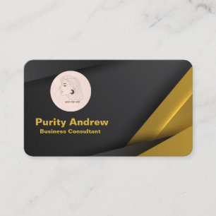 Cartão De Visita Skaymarts   Código QR mínimo preto e amarelo