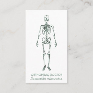 Cartão De Visita Skeleton ortopédico escultar Cadete Azul Verde