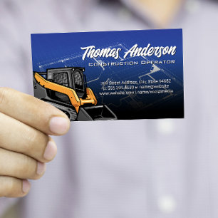 Cartão De Visita Skid Steer Construção Esquemas