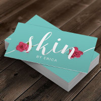 Skin Salon Floral Typografia Estheticista Teal