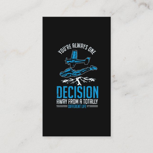 Cartão De Visita Skydiving Extreme Sport Lover Hobby Paraglider (Frente)