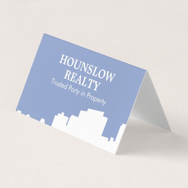 Cartão De Visita Skyline Moderno Dobrado (Frente)