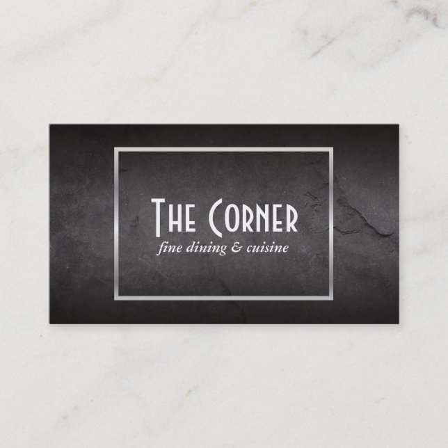 Cartão De Visita Slate | Quadro prateado (Frente)