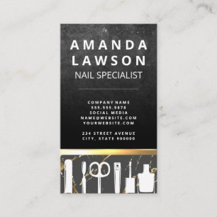 Cartão De Visita Slate Rock Dourado Trim Metálico Ferramentas d