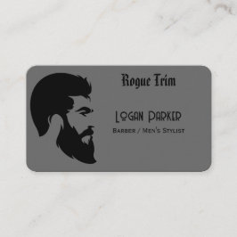 Cartão De Visita Sleek Black Barber Men's Stylist Minimalist