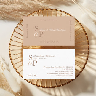 Cartão De Visita Sleek Chic Minimal Elegant Boutique Monogram Logo