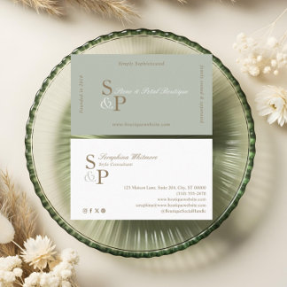 Cartão De Visita Sleek Chic Minimal Elegant Boutique Monogram Logo