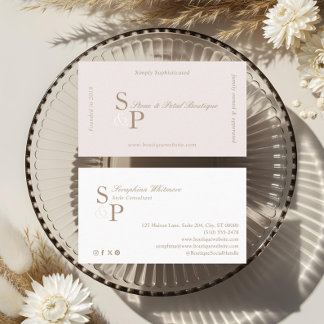 Cartão De Visita Sleek Chic Minimal Elegant Boutique Monogram Logo