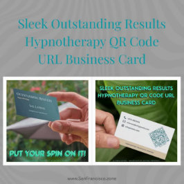 Cartão De Visita Sleek Outstanding Results Hypnotherapy QR Code URL