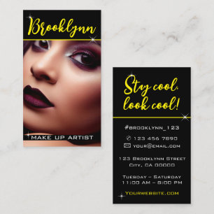 Cartão De Visita Slogan Amarelo Preto Moderno com Luxo de Imagem Fo