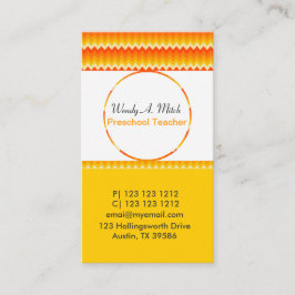 Cartão De Visita Smack no teste padrão de ziguezague geométrico