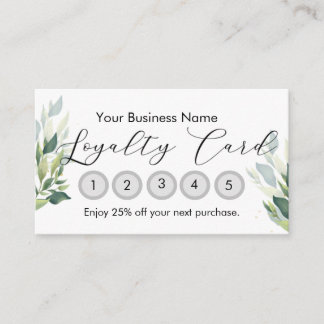 Cartão De Visita Small Business Loyalty Card Customizable