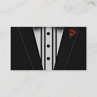 Cartão De Visita Smoking preto com laço