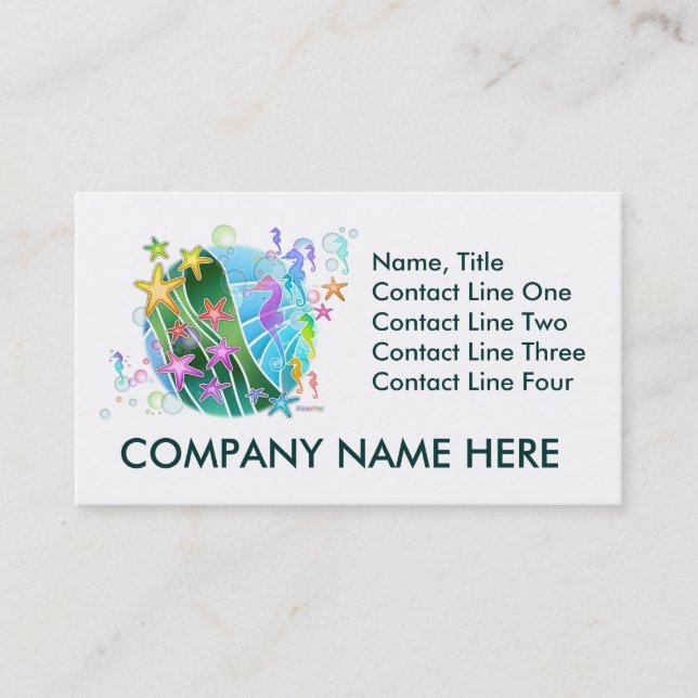 Cartão de visita - sob o pop art do mar (Frente)