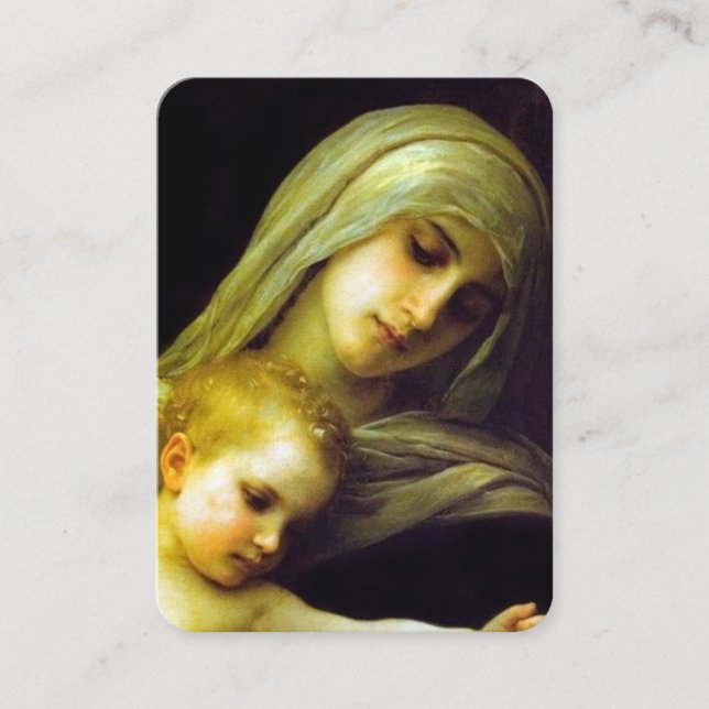 Cartão De Visita Sob Sua Proteção Virgem Mary Prayer Card (Frente)