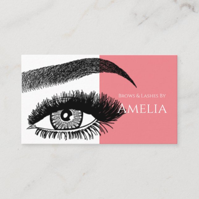 Cartão De Visita Sobrancelhas & Cílios Microblading, Extensões de C (Frente)