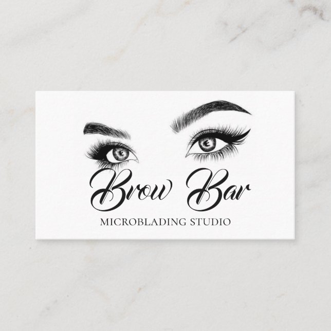 Cartão De Visita Sobrancelhas & Cílios Microblading, Extensões de C (Frente)