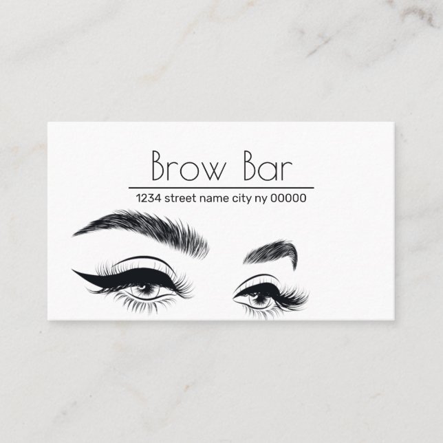 Cartão De Visita Sobrancelhas Microblading & Cílios, Extensão de Cí (Frente)