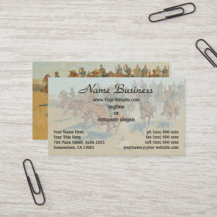 Cartão De Visita Sobre as planícies do sul por Frederic Remington