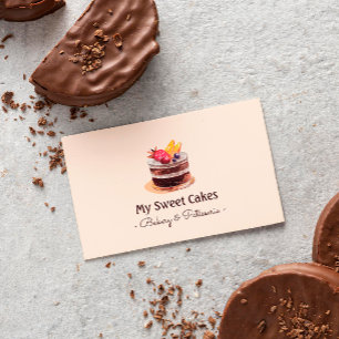 Cartão De Visita Sobremesa Elegante de cupcake de patisserie de águ