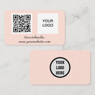 Cartão De Visita Social media QR Code Pink Professional Moderno
