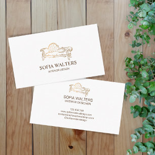 Cartão De Visita sofá elegante de encenação de interiores