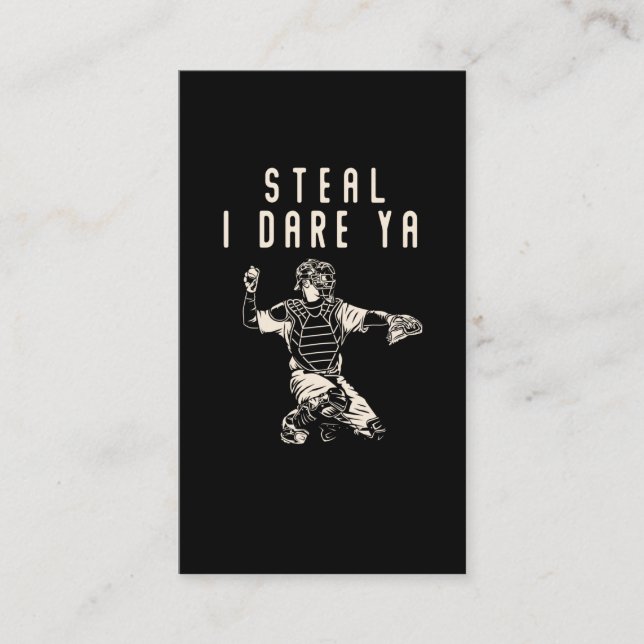 Cartão De Visita Sofball Catcher Crianças Engraçadas Humor Jogador  (Frente)