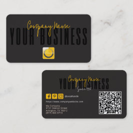 Cartão De Visita Sofisticado Logotipo Preto Amarelo Moderno Genéric