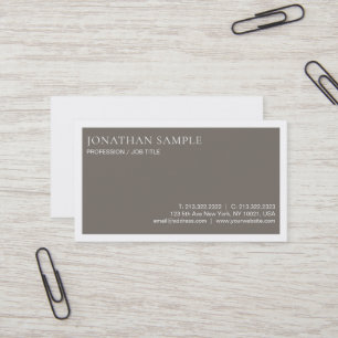 Cartão De Visita Sofisticado Minimalista Simples Moderno Marrom Ten