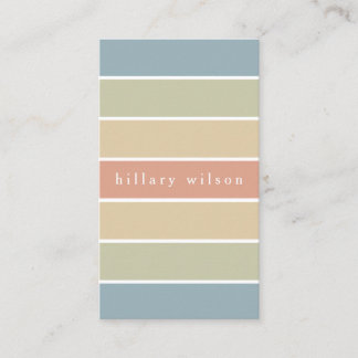 Cartão De Visita Soft colours palette stripes geometric retro