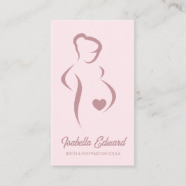 Cartão De Visita Soft Pink Maternity Doula Identity Illustration