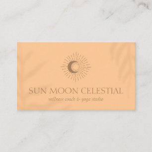 Cartão De Visita Sol de cicatrização de energia da ventoinha laranj