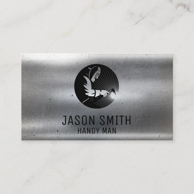 Cartão De Visita soldador | construção | Metálico (Frente)