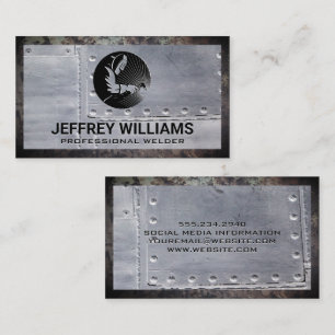 Cartão De Visita Soldadura   Rivetes Metálicos   Grunge Rusted