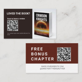 Cartão De Visita Solicitação de Análise de Livro QR do Autor Capítu