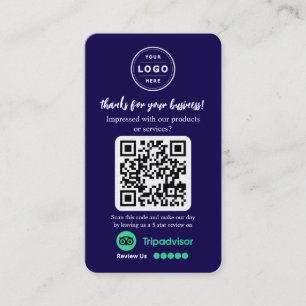 Cartão De Visita Solicitação de revisão do TripAdvisor com logotipo