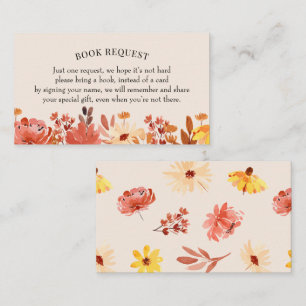 Cartão De Visita Solicitação/Livro do Livro de Flores Selvagens de 