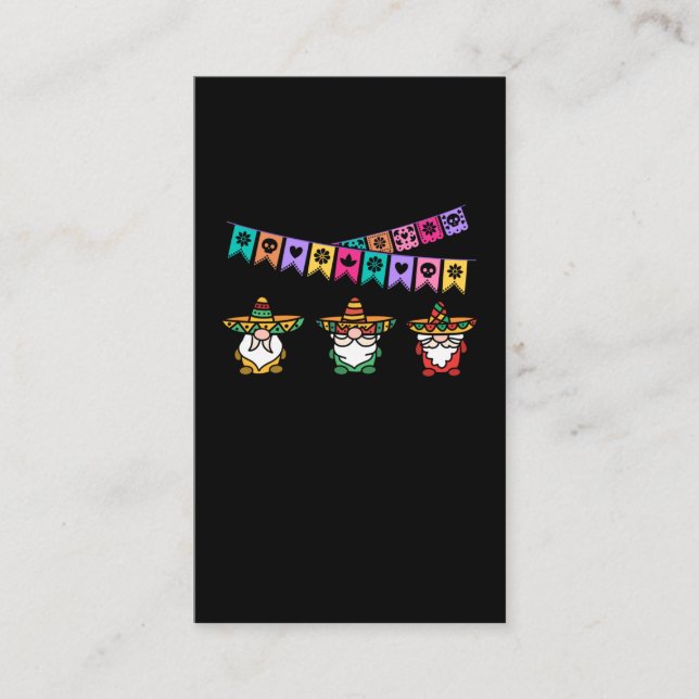 Cartão De Visita Sombrero Gnomos mexicanos Fiesta Happy Cinco De Ma (Frente)