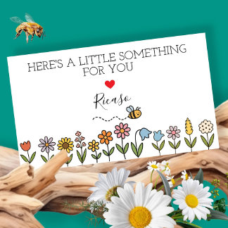 Cartão De Visita Something for You Bee on Flowers Personalized Gift