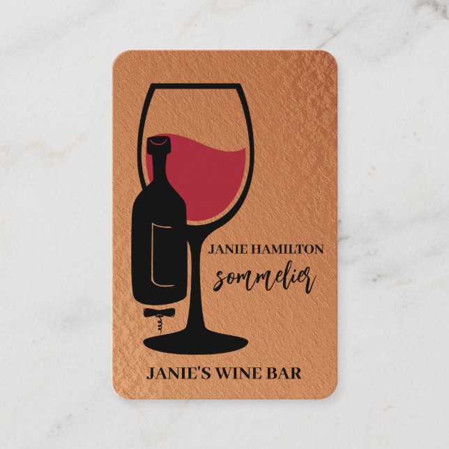Cartão de Visita Sommelier Bar de Vinhos (Frente)