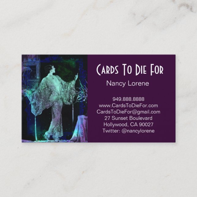 Cartão De Visita Sonho do verde azul - Vanya (Frente)