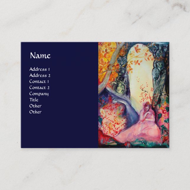 Cartão De Visita SONHOS ouros/Tratamentos Spa do Dia Oriental,Azul (Frente)