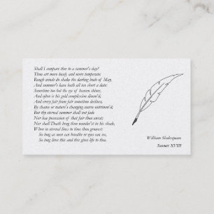 Cartão De Visita Sonnet nº 18 por William Shakespeare