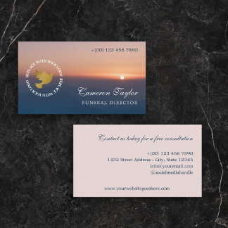 Cartão De Visita Soothing Sunset Add Logo Funeral Director