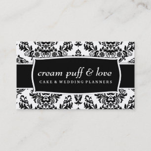 Cartão De Visita Sopro 311 de creme & damasco branco preto do amor