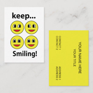 Cartão De Visita Sorria Rosto Sorriso Continue Sorrindo Sorriso