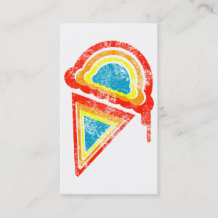 Cartão De Visita sorvete arco íris
